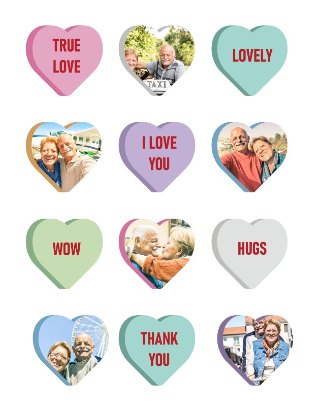 Candy Hearts Template Template